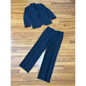 Vintage Adams Row Mens Suit Sz 38S Blazer Jacket 28x29 Dress Pants Gray Striped